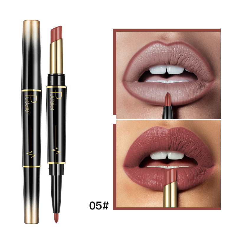 Double Head Matte Moisturizing Lipstick Lip Liner