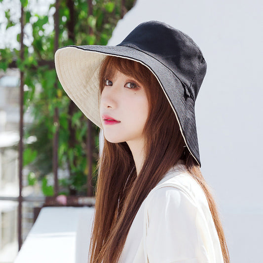 Women's Active Basic Cute Cotton Sun Hat-Color Block All Seasons Black Purple Yellow