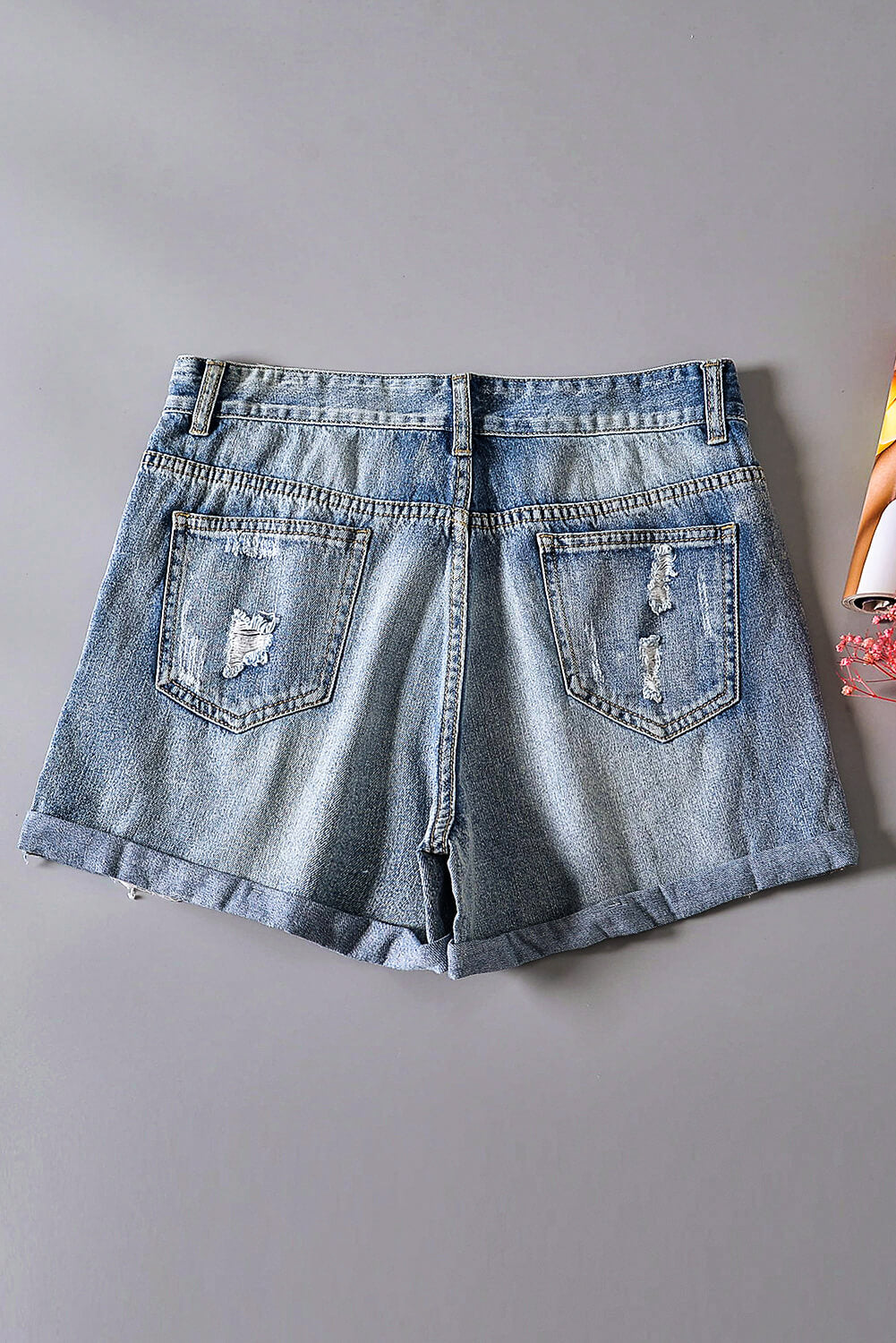 Vintage Faded and Distressed Jean Shorts