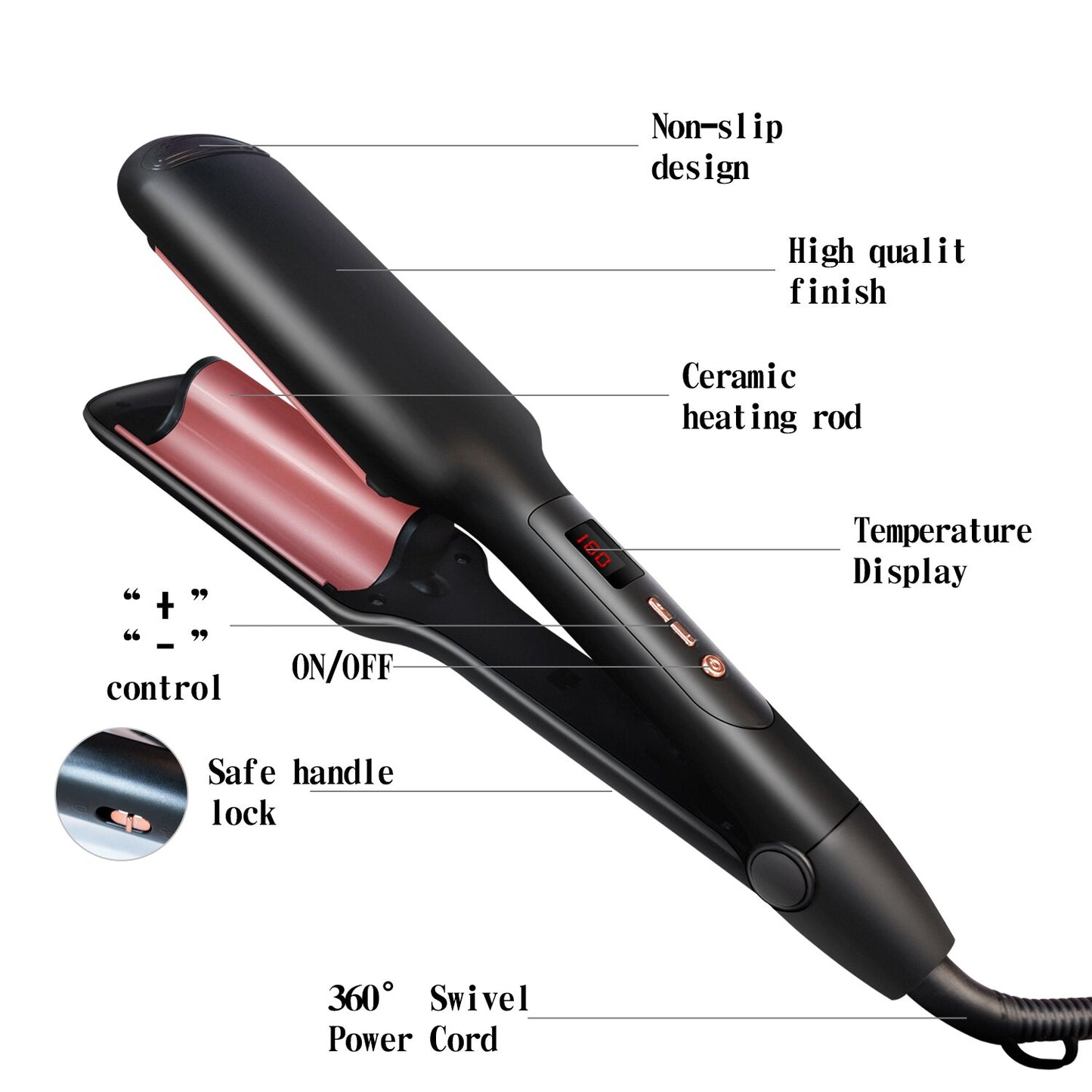 Ceramic Hair Waver Hair Curler 3 Barrels Big Wave Curling Tool