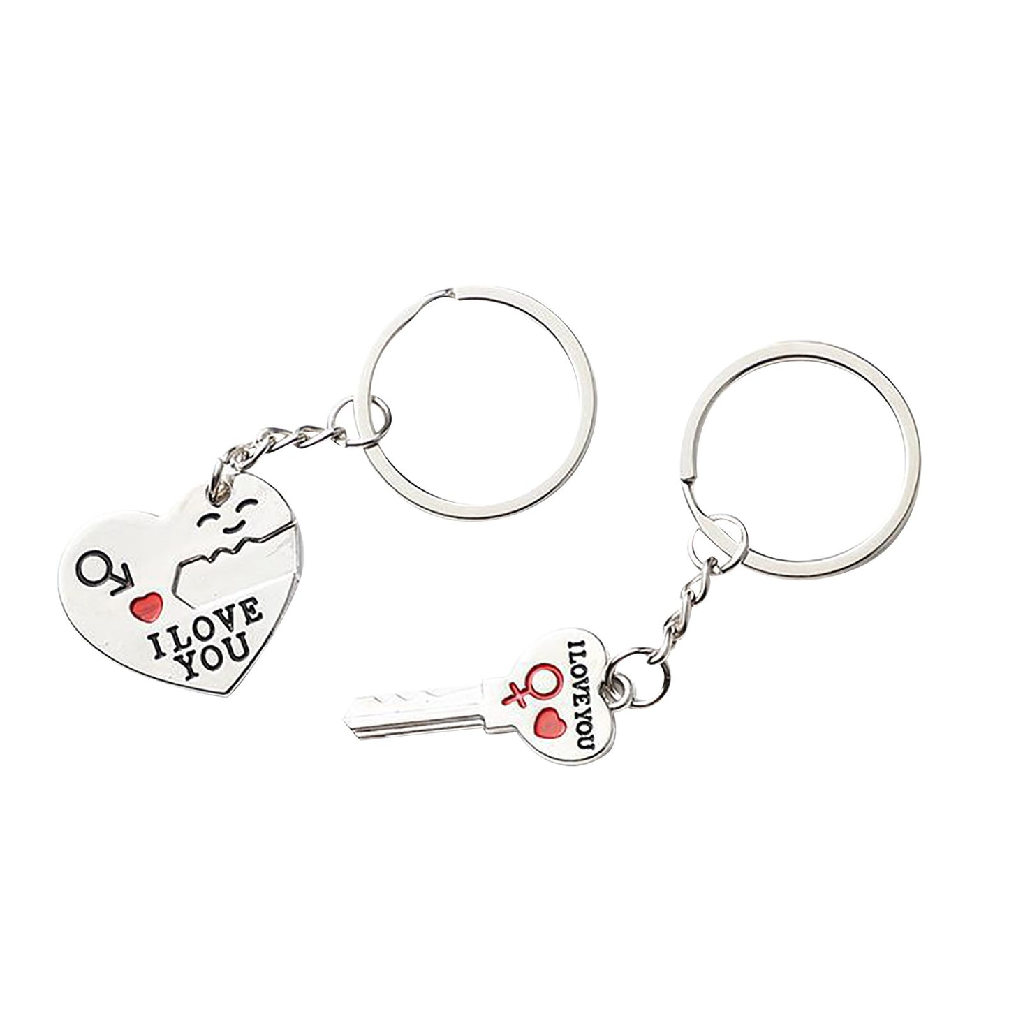 Creative Heart Key Couple Keychain