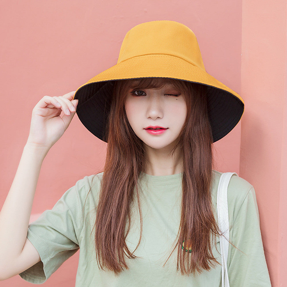 Women's Active Basic Cute Cotton Sun Hat-Color Block All Seasons Black Purple Yellow