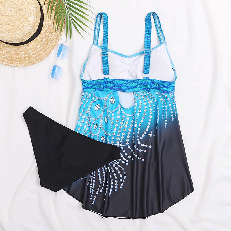 Print Large Swimsuits Plus Size Swimwear Tankini Sets