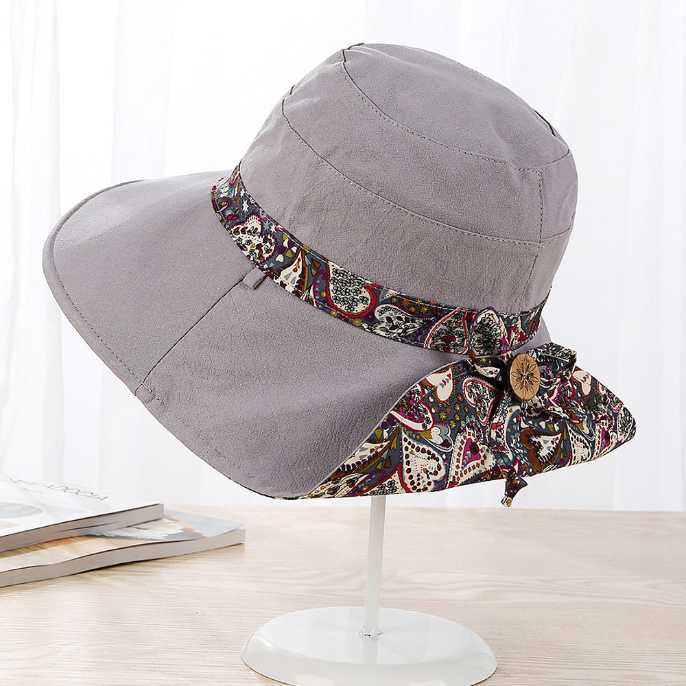 Women's Basic Cute Cotton Floppy Hat Sun Hat-Floral Color Block Spring Summer Wine Blushing Pink Navy Blue