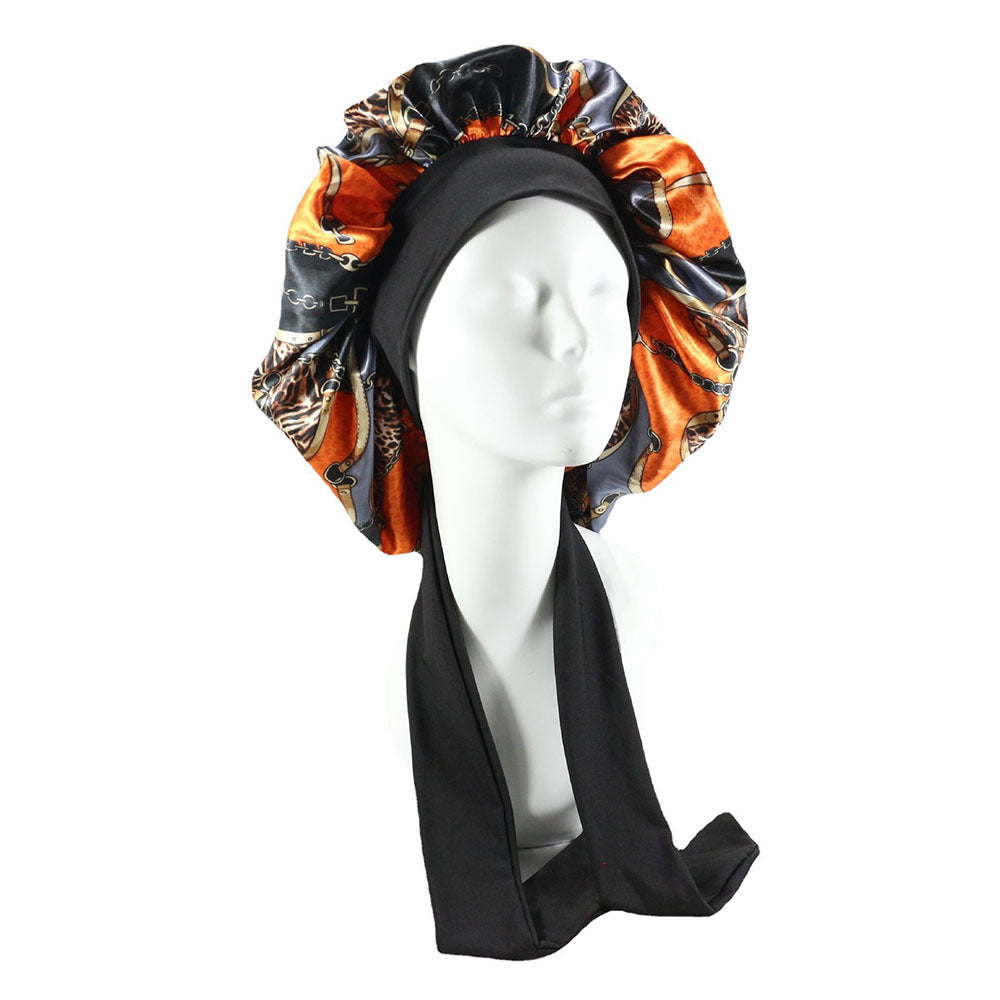 Women Silk Bonnet Home Curly Hair Sleeping Cap Lady Turban Hat