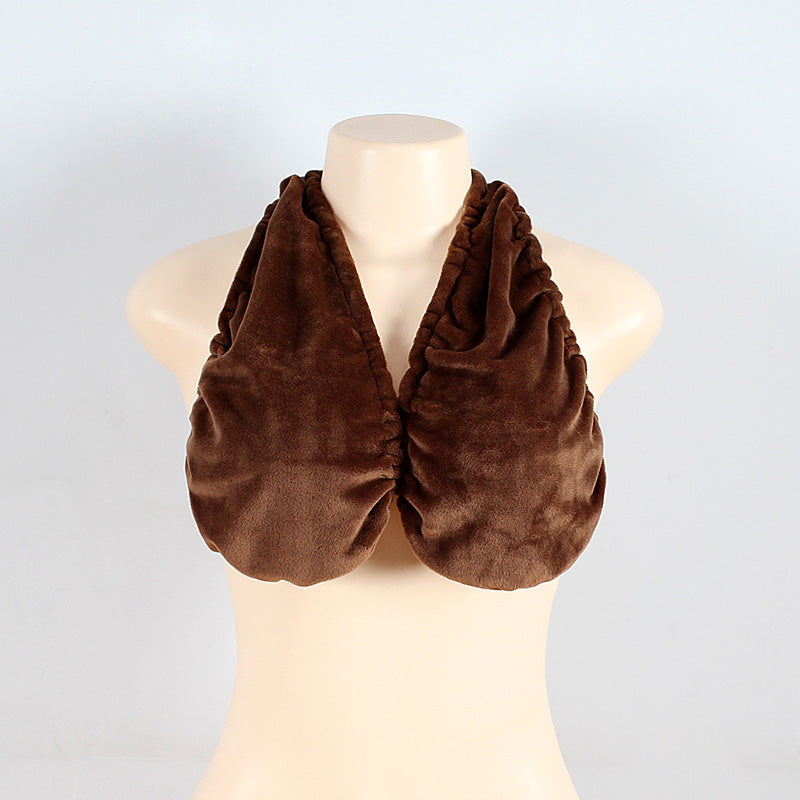 Kvinnor Tube Tops Solid BH Badhandduk Hängande Neck Wrapped BH