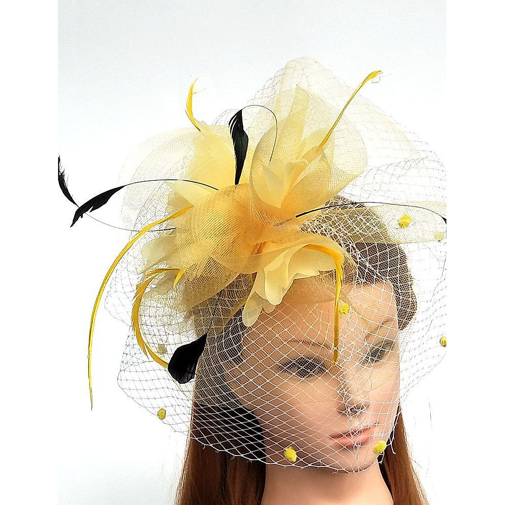 Tulle / Feather / Net Kentucky Derby Hat / Fascinators / Hats with 1 Wedding / Special Occasion / Horse Race Headpiece