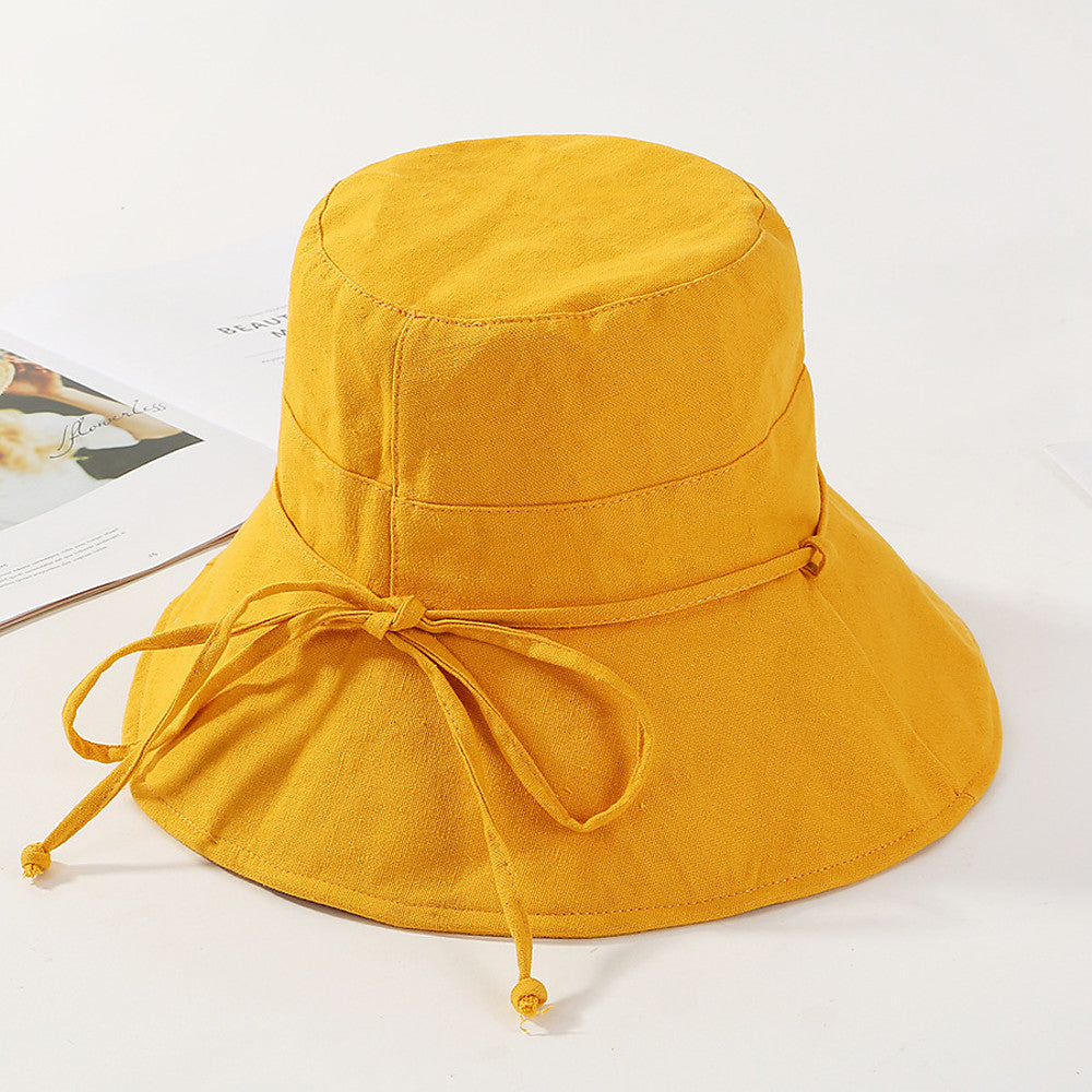 Women's Active Basic Cute Cotton Floppy Hat Sun Hat-Solid Colored Spring Summer Black Blushing Pink Yellow