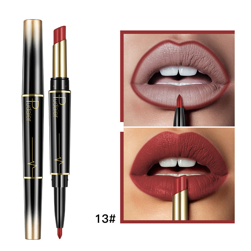 Double Head Matte Moisturizing Lipstick Lip Liner