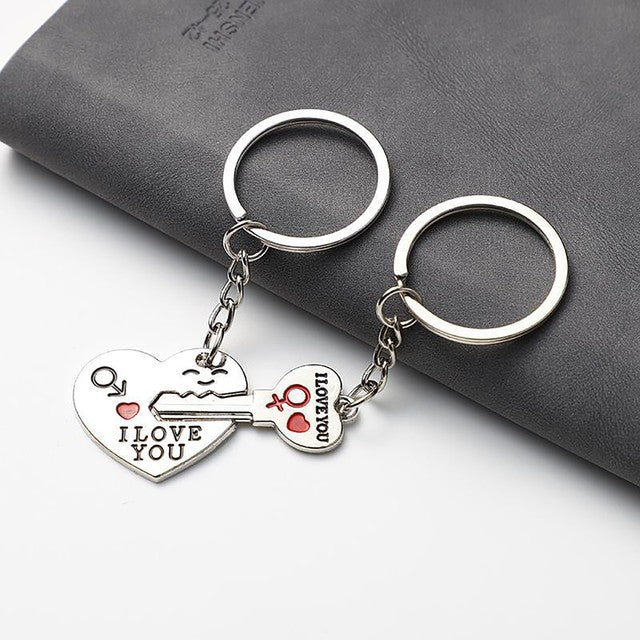 Creative Heart Key Couple Keychain