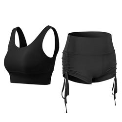 Conjunto de sujetador deportivo con leggings cortos para mujer, ropa deportiva para entrenamiento y fitness 