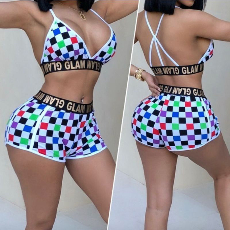 New Four-color Sexy Plus Size Swimsuit Beach Boxer Split Bikini Swimsuit