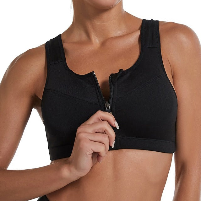 Sujetador deportivo para mujer, para gimnasio, fitness, con cremallera, chaleco de alto impacto, ropa deportiva 