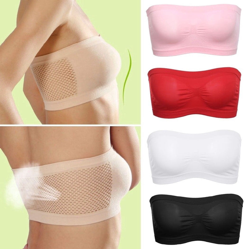 Andningsbar Mesh Tube BH Strapless Crop Tops 