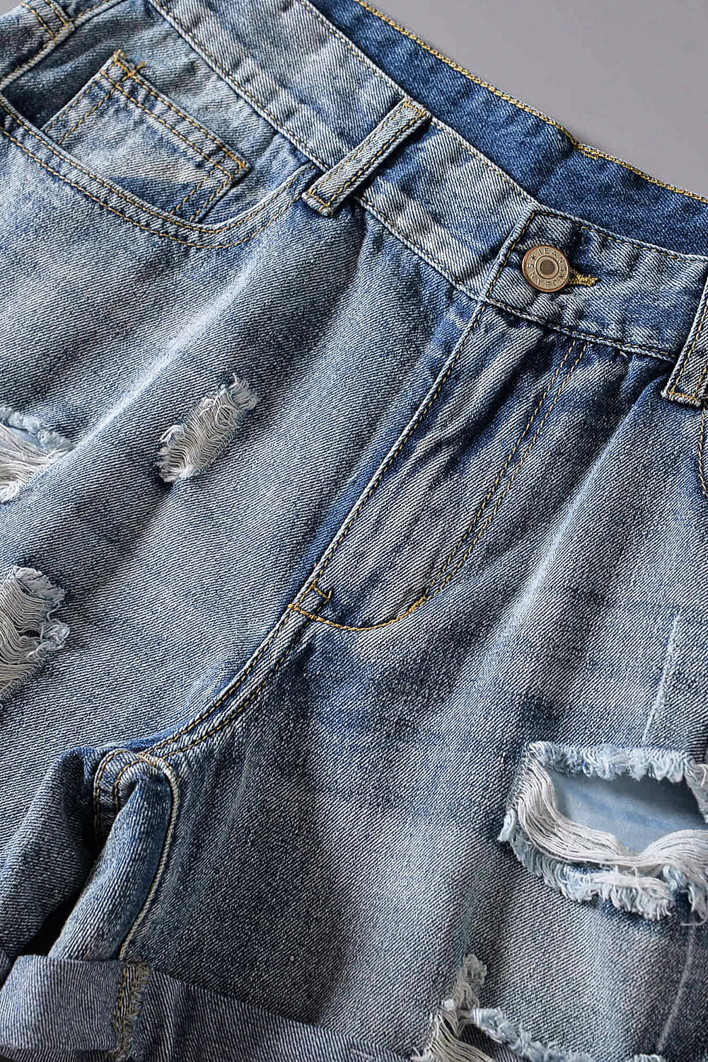 Vintage Faded and Distressed Jean Shorts