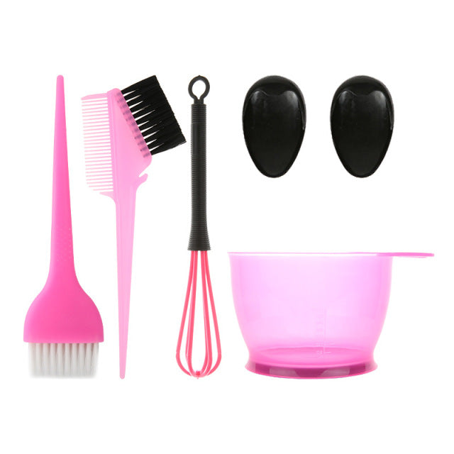 5Pcs Hair Dye Color Brush Bowl Set with Ear Caps Dye Mixer Hair Tint