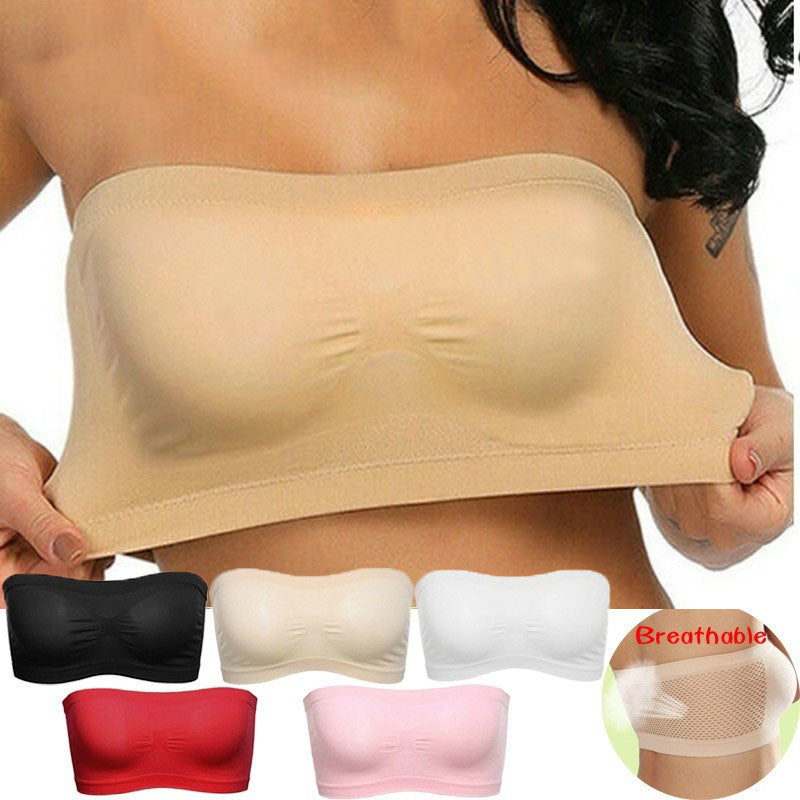 Andningsbar Mesh Tube BH Strapless Crop Tops 