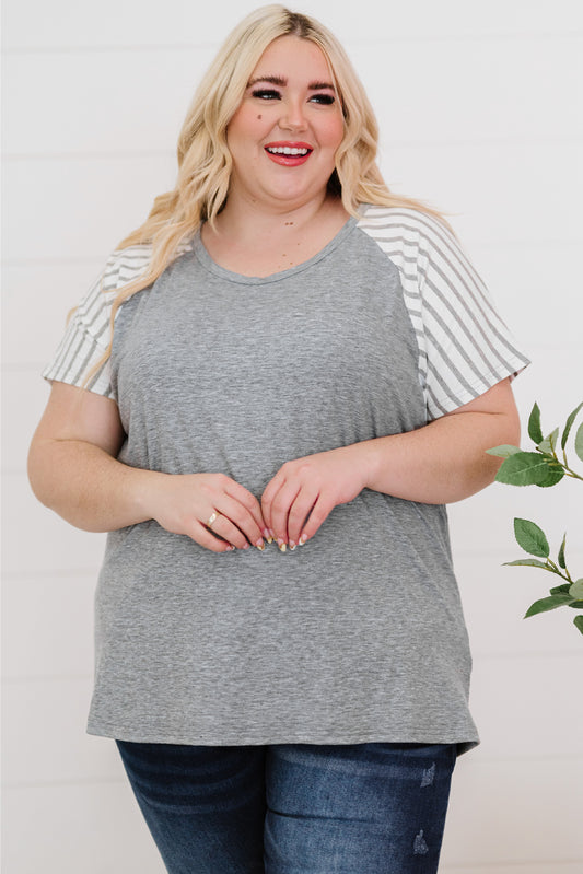 Striped Color Block Short Sleeve Top