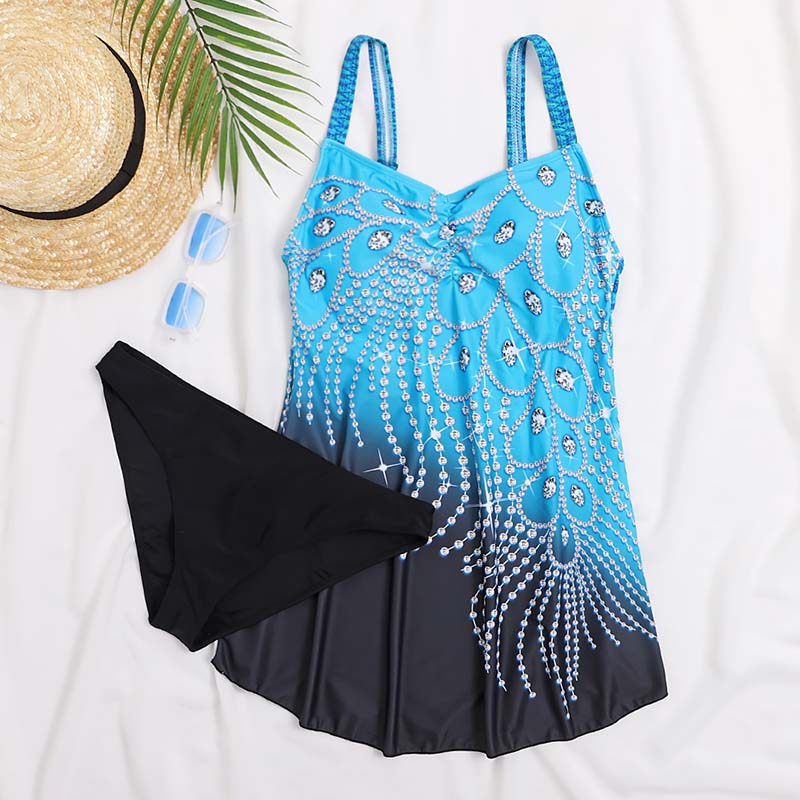 Print Large Swimsuits Plus Size Swimwear Tankini Sets