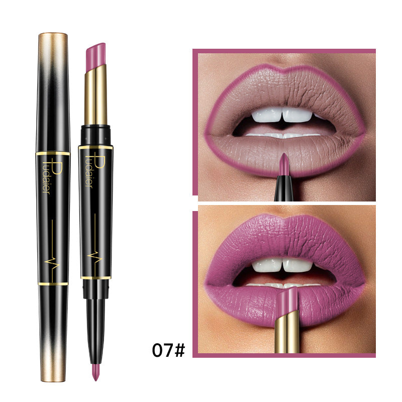 Double Head Matte Moisturizing Lipstick Lip Liner