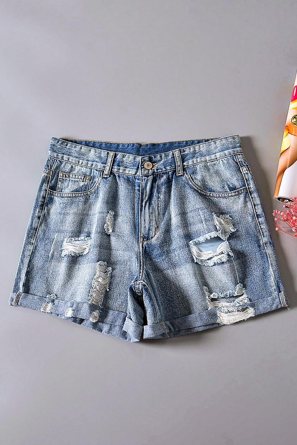 Vintage Faded and Distressed Jean Shorts