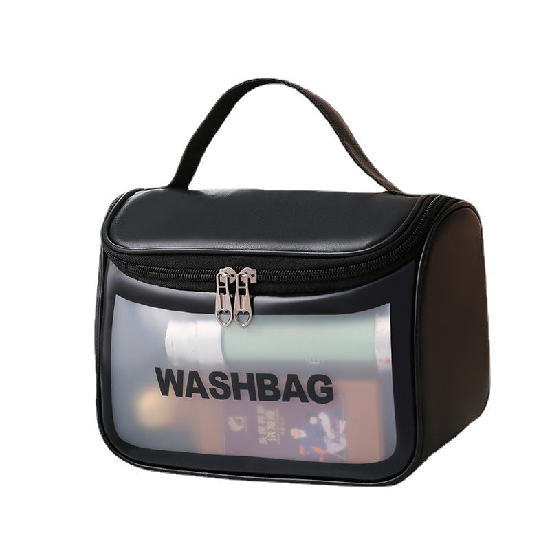 Storage Bag Pu Flip Carrying Bag Translucent Cosmetic Bag