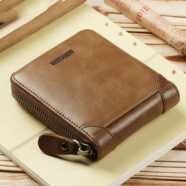 Pu Leather Coin Pocket Vintage  Brown Card Wallet