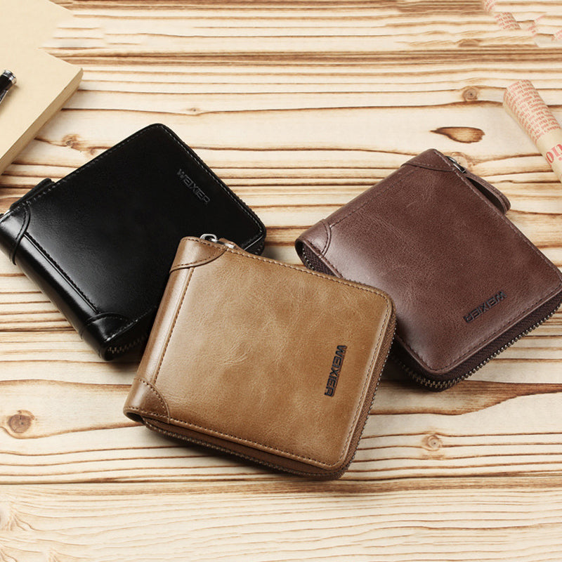 Pu Leather Coin Pocket Vintage  Brown Card Wallet