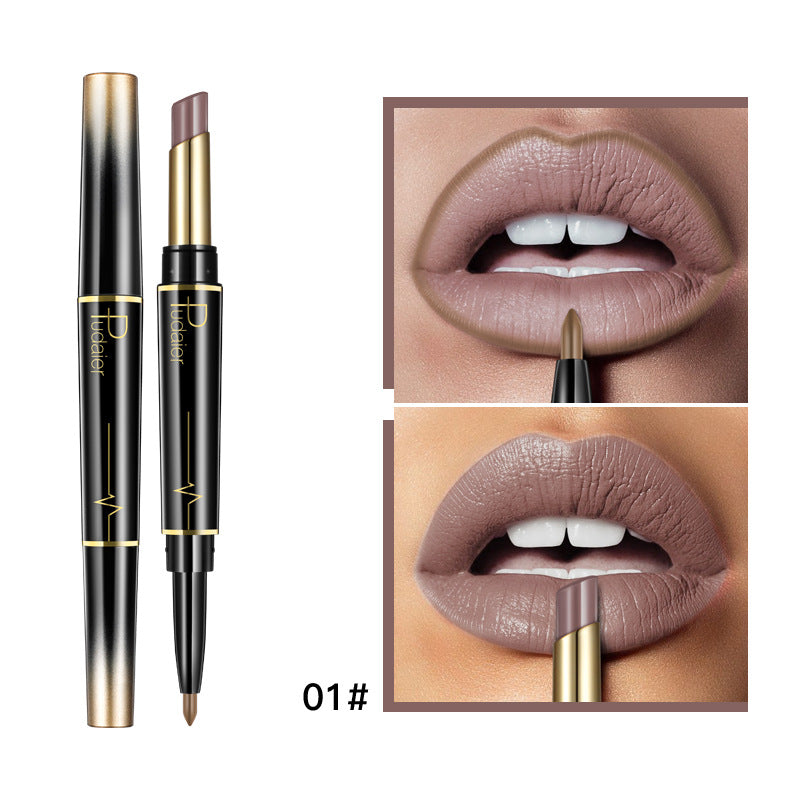 Double Head Matte Moisturizing Lipstick Lip Liner