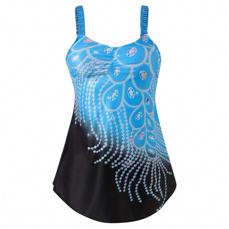 Print Large Swimsuits Plus Size Swimwear Tankini Sets