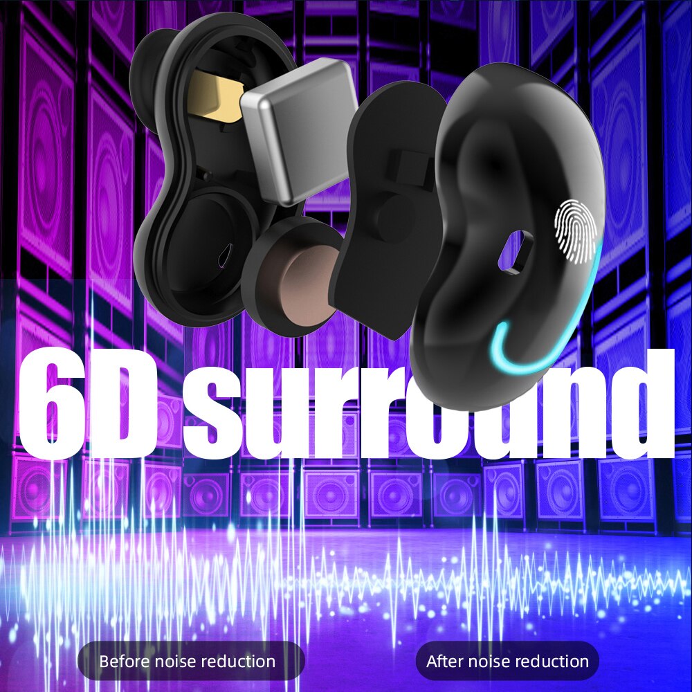 5.1 Noise Cancel In Ear HiFi Stereo Music Earphones LED Digital Display Earphone