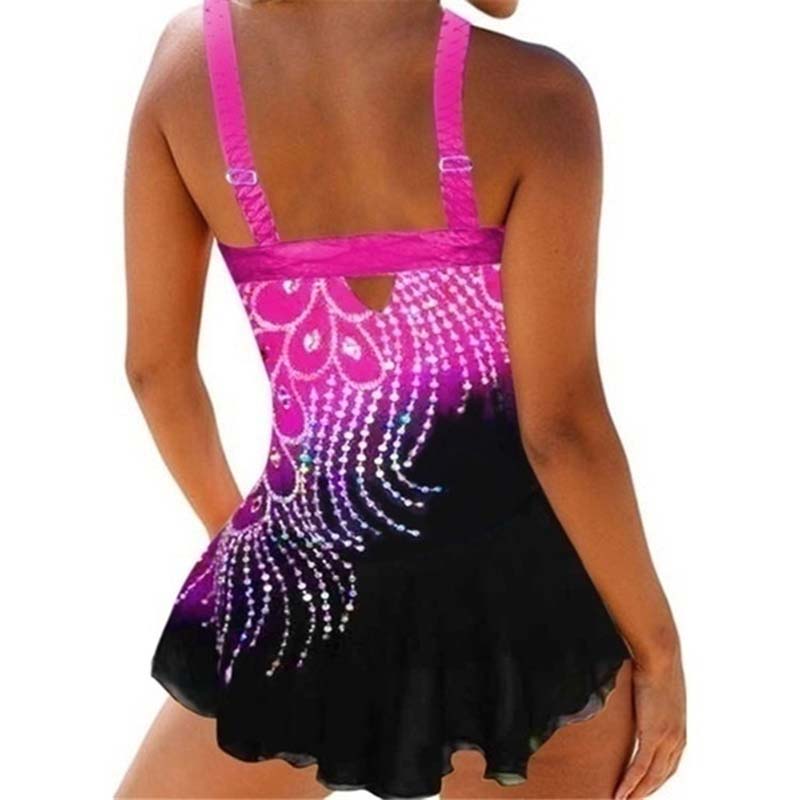 Print Large Swimsuits Plus Size Swimwear Tankini Sets