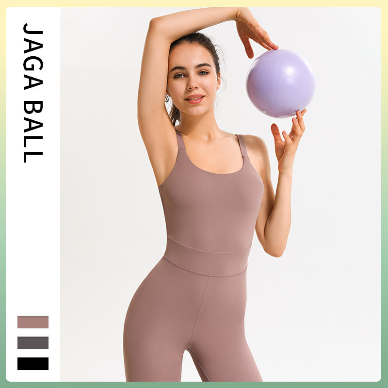 Traje deportivo de fitness todo en uno, traje de yoga de aire para mujer, mono sexy de cadera color melocotón