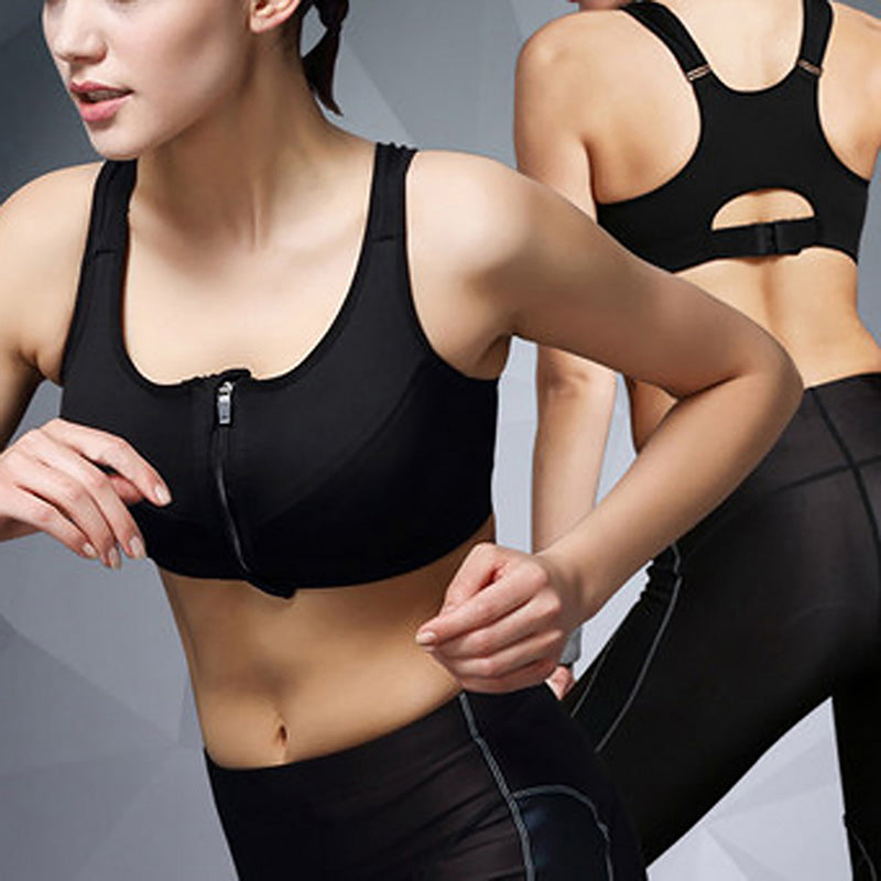 Sujetador deportivo para mujer, para gimnasio, fitness, con cremallera, chaleco de alto impacto, ropa deportiva 