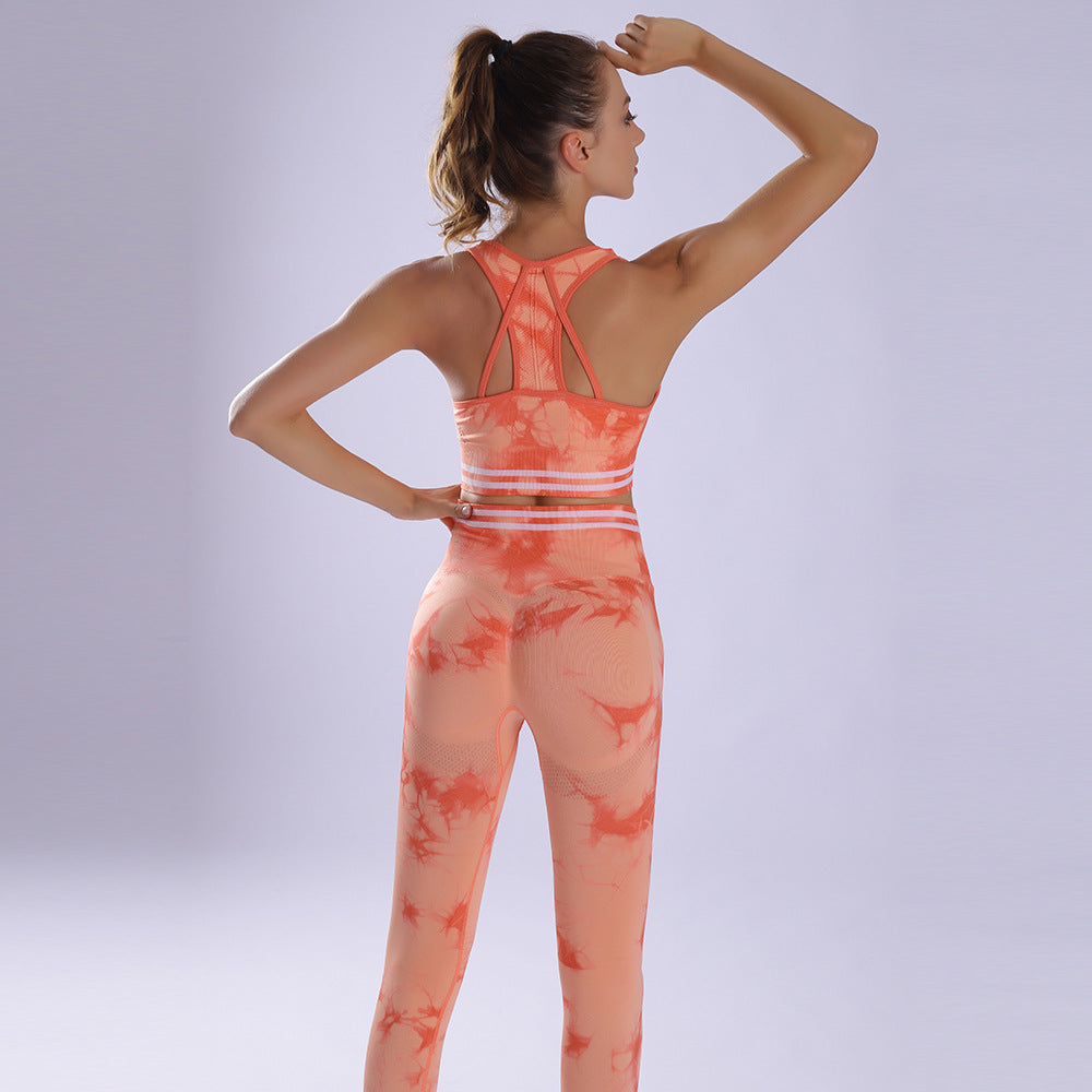 Tie-Dye Seamless Spring And Summer Women Yoga Suit