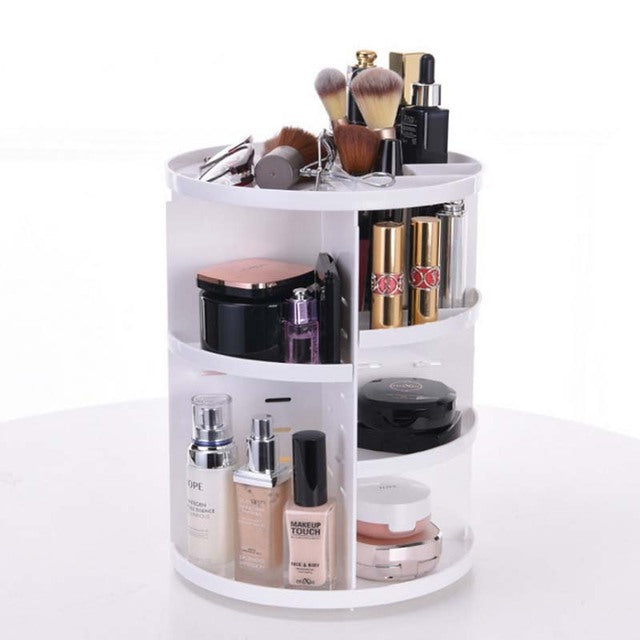 360-degree Rotating Makeup Organizer Box Brush Holder