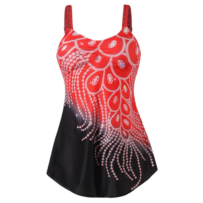 Print Large Swimsuits Plus Size Swimwear Tankini Sets