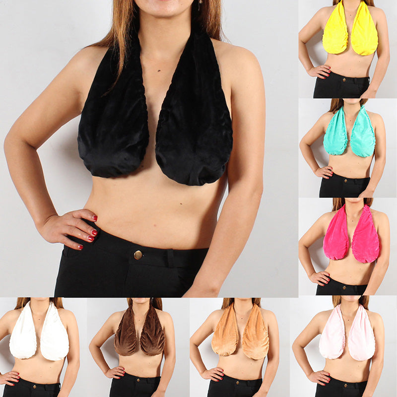 Kvinnor Tube Tops Solid BH Badhandduk Hängande Neck Wrapped BH