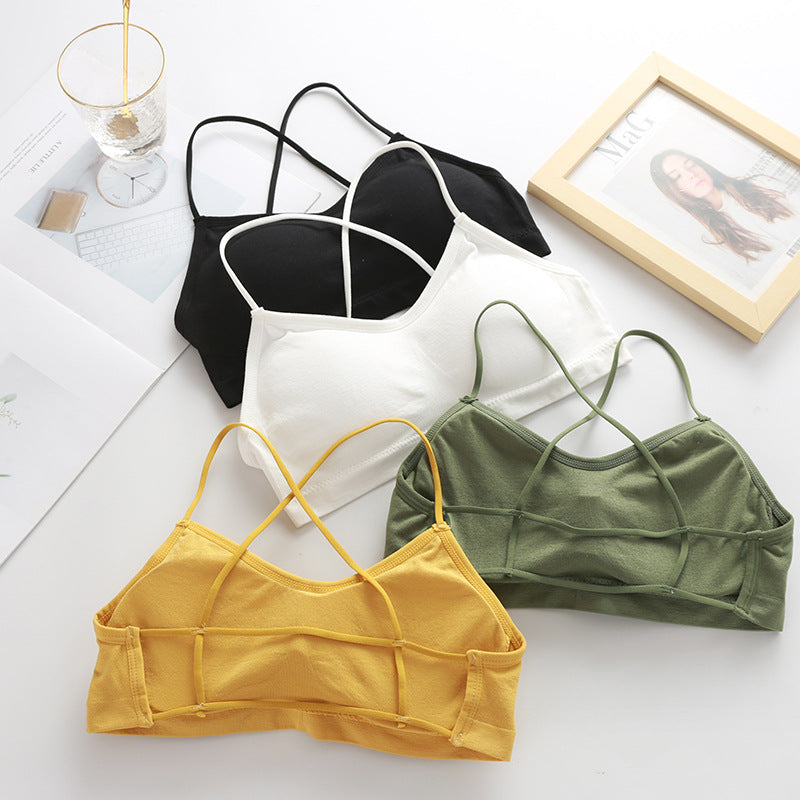 Dam Push Up Solid BH Elastic Gathering Bralette Tube Top 