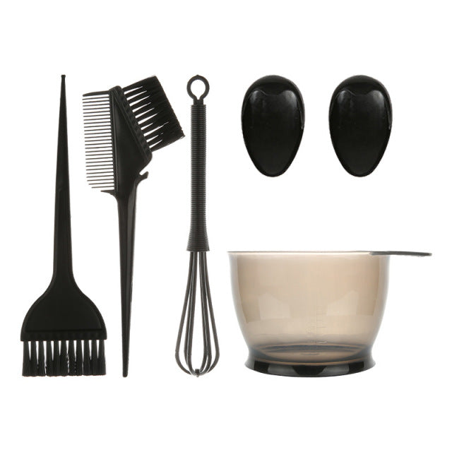 5Pcs Hair Dye Color Brush Bowl Set with Ear Caps Dye Mixer Hair Tint