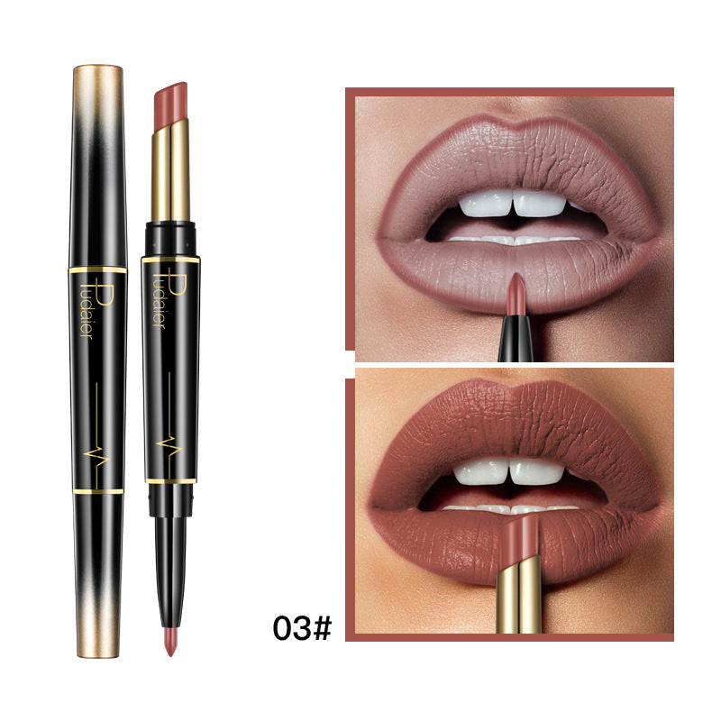 Double Head Matte Moisturizing Lipstick Lip Liner