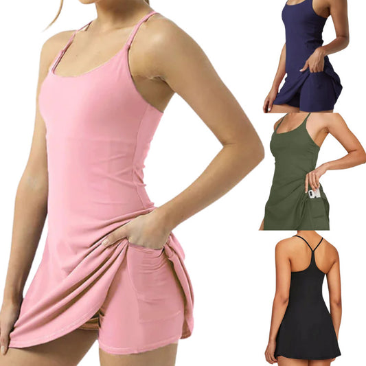 Golf All-in-one Tennis Skirt Sleeveless Backless Women's Clothing