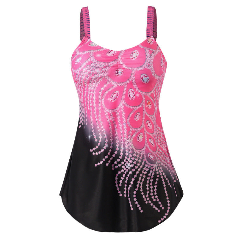 Print Large Swimsuits Plus Size Swimwear Tankini Sets