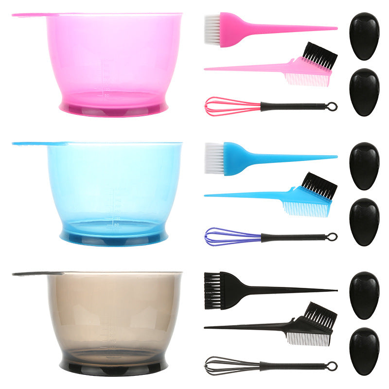 5Pcs Hair Dye Color Brush Bowl Set with Ear Caps Dye Mixer Hair Tint