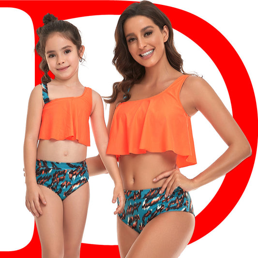 Family Swimwear Sets Mom and Daughter Matching Clothes