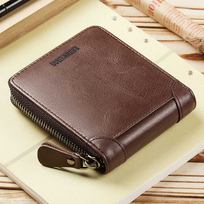 Pu Leather Coin Pocket Vintage  Brown Card Wallet