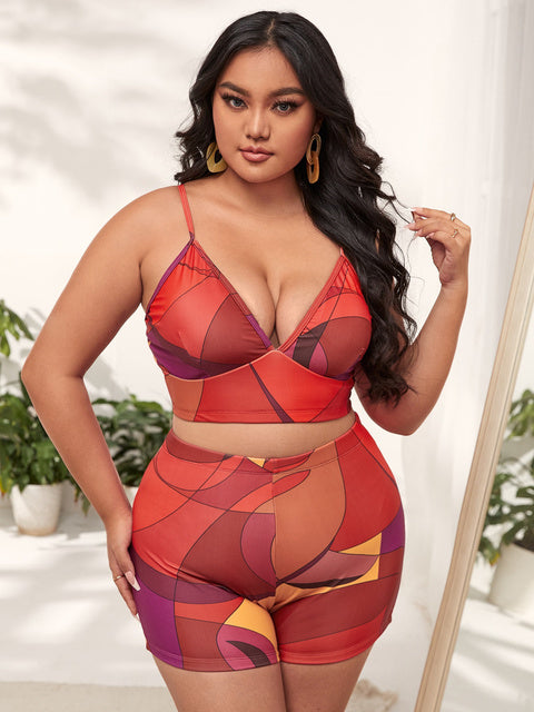 Big Plus Fat Fashion One Piece Swimsuit Big Breast Women Split Sexy Red Swimwear