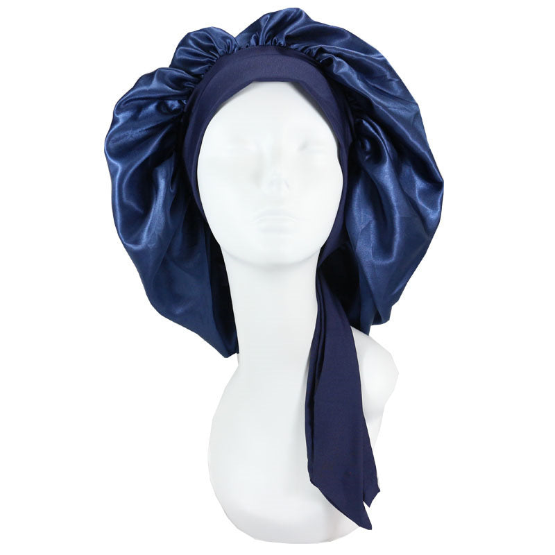 Women Silk Bonnet Home Curly Hair Sleeping Cap Lady Turban Hat