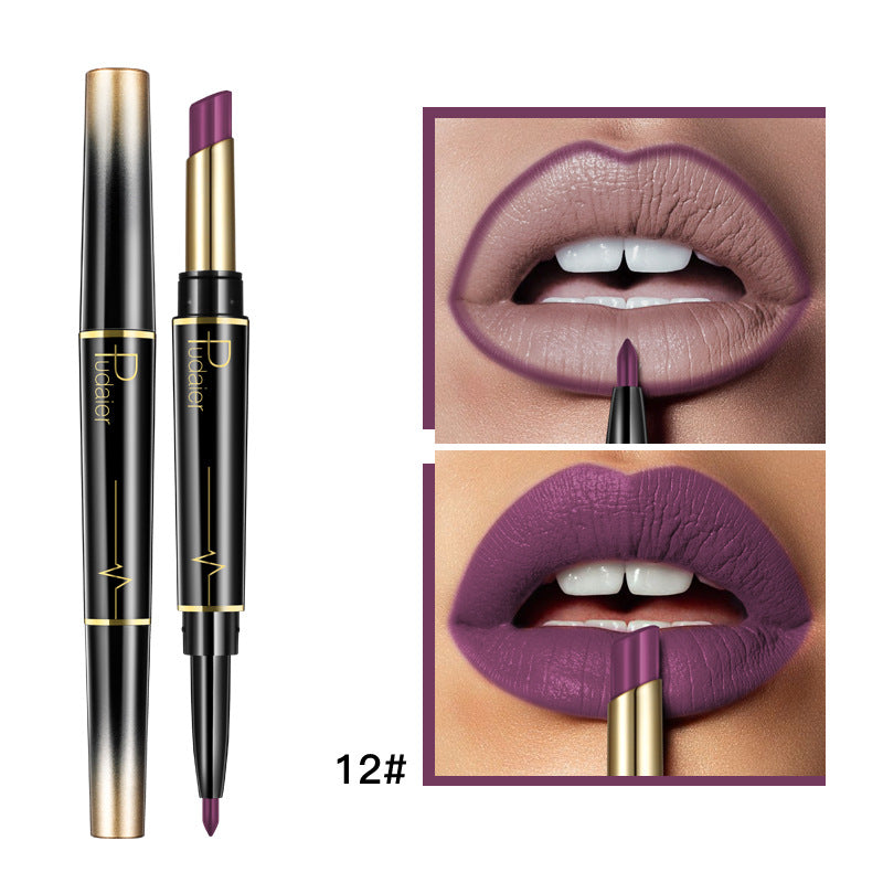 Double Head Matte Moisturizing Lipstick Lip Liner