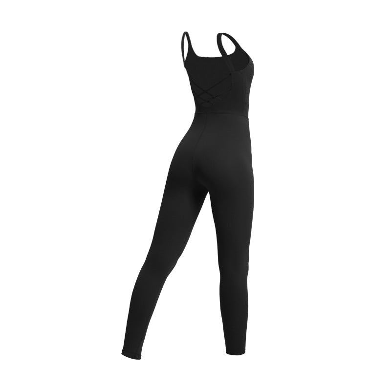 Traje deportivo de fitness todo en uno, traje de yoga de aire para mujer, mono sexy de cadera color melocotón